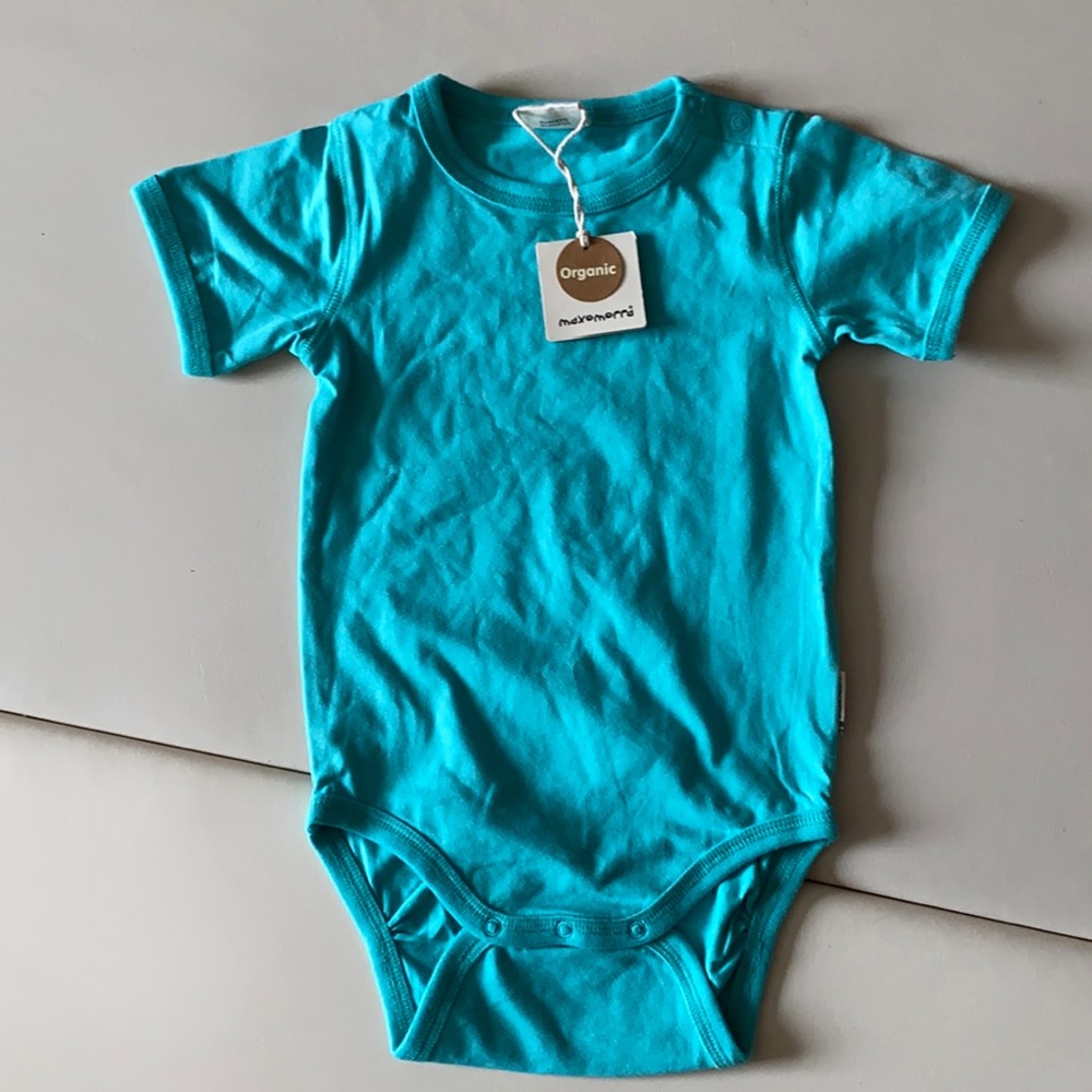 Maxomorra organic short sleeved onesie BNWT 86-92